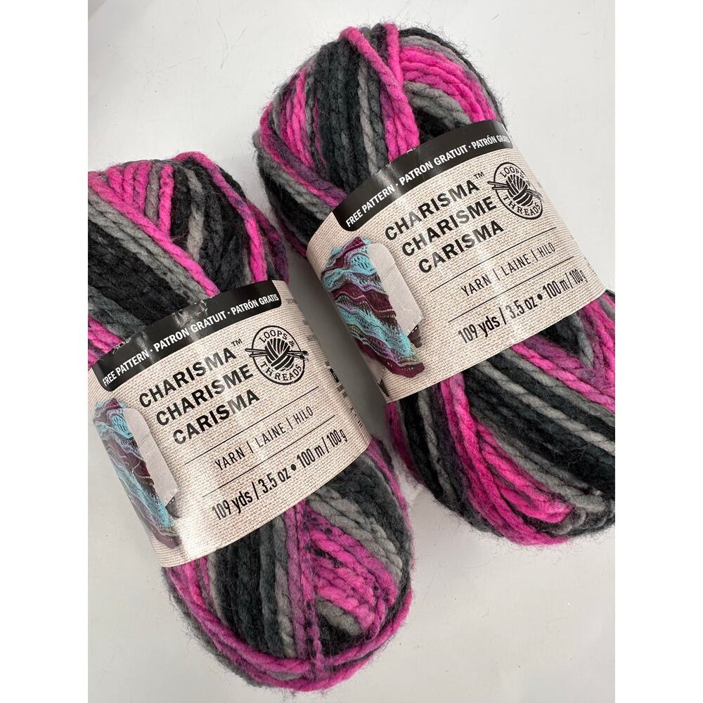 Loops & Threads Country Loom YARN Tapestry Purple Gray Super Bulky 2 skeins